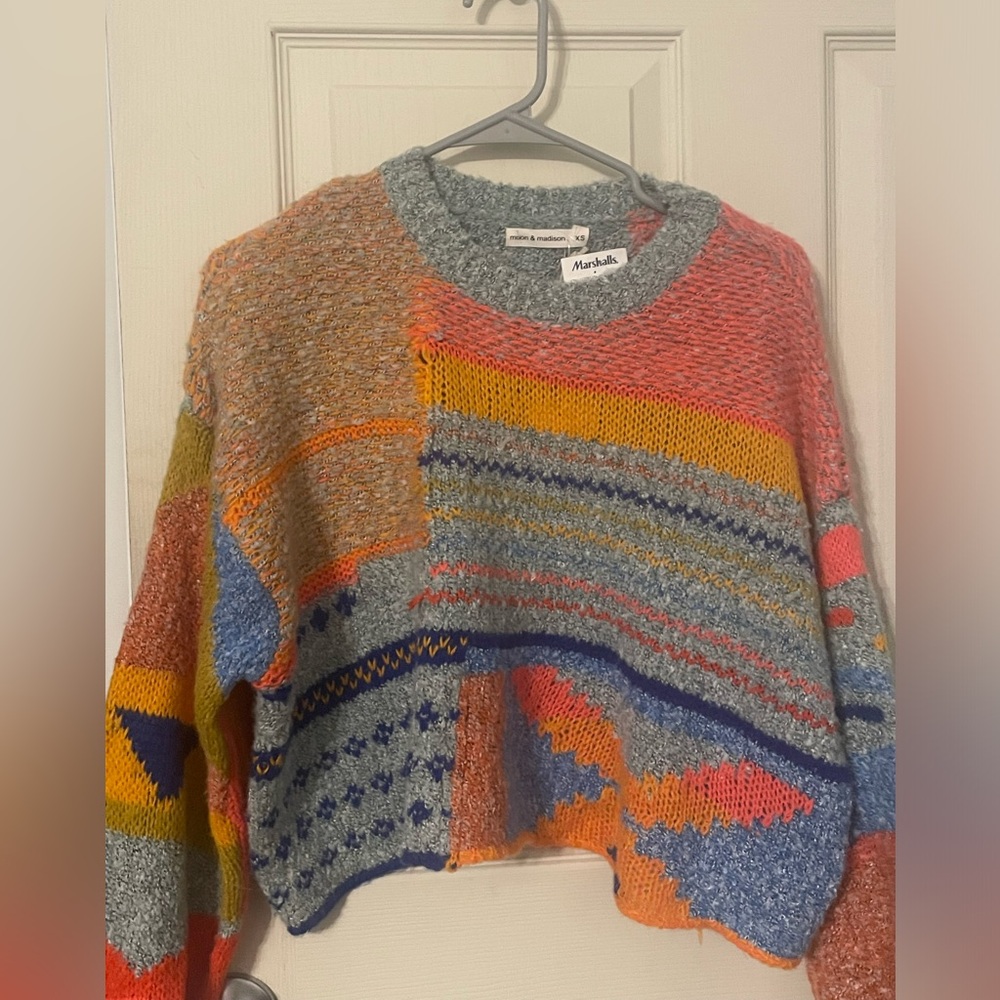 moon & madison Multicolor Patchwork Sweater - image 3